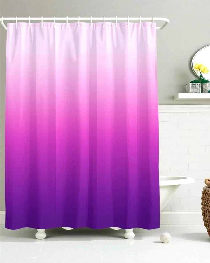 Purple Ombre Shower Curtain - 25 Purple Bathroom Ideas