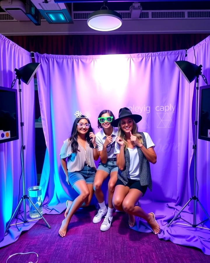 Purple Themed Photo Booth - 30 Purple Wedding Theme Ideas