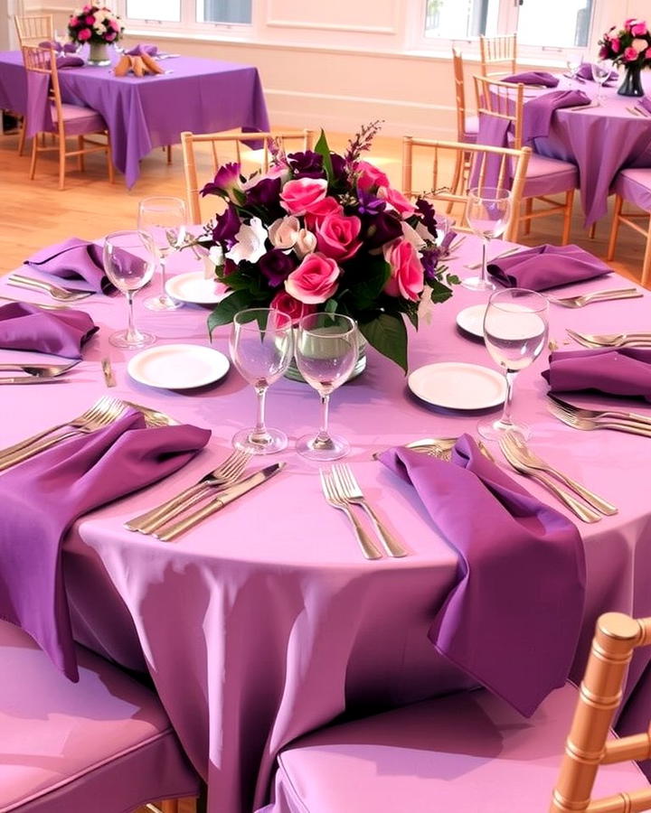 Purple Themed Table Settings - 25 Purple Dining Room Ideas