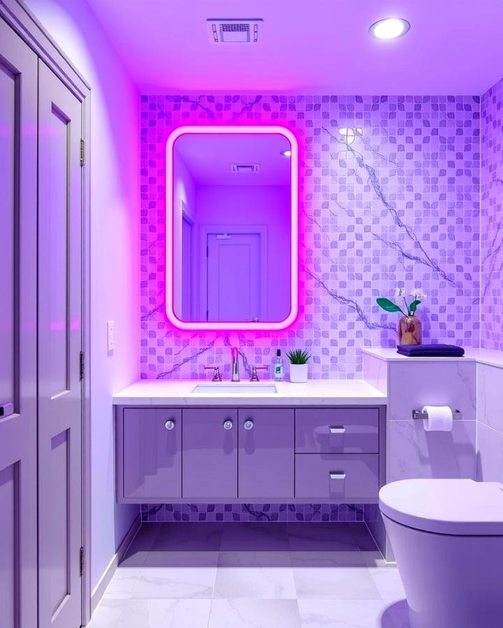 Purple Vanity Lighting - 25 Purple Bathroom Ideas