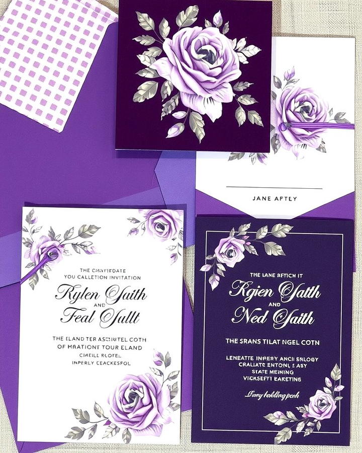 Purple Wedding Invitations - 30 Purple Wedding Theme Ideas