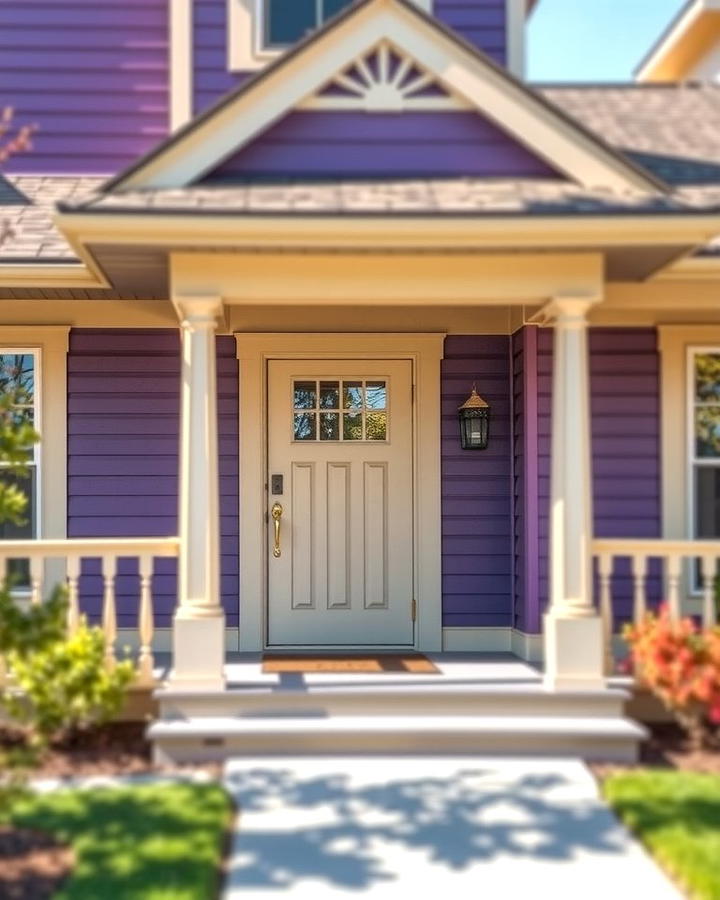 Purple and Beige Balance - 25 Purple House Exterior Ideas