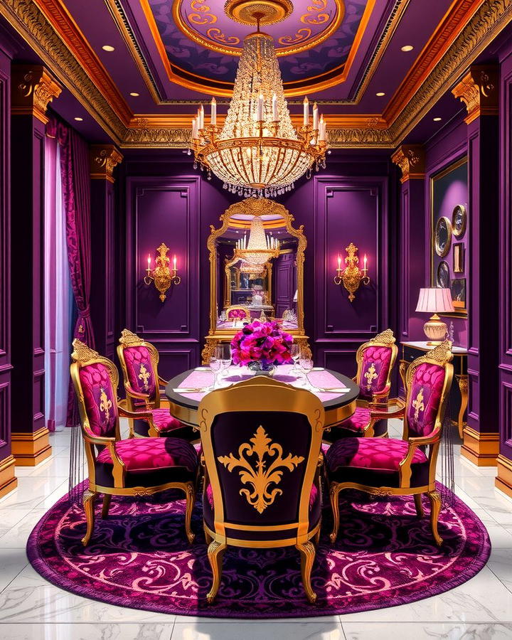 Purple and Gold Decor - 25 Purple Dining Room Ideas