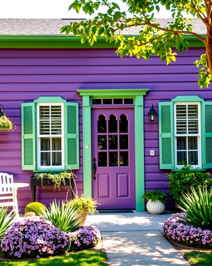 Purple and Green Combination - 25 Purple House Exterior Ideas