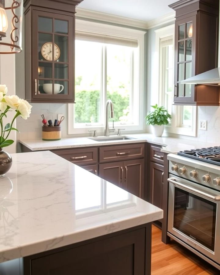 Quartz Countertops for Durability and Style - 25 Transitional Kitchen Ideas