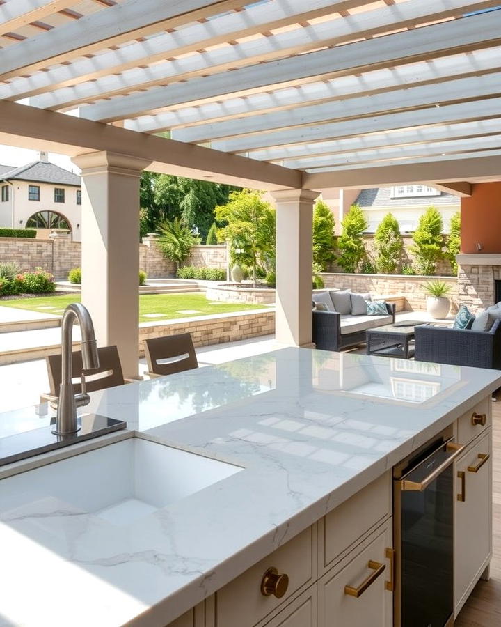 Quartz Countertops - 25 Types of Outdoor Kitchen Countertops