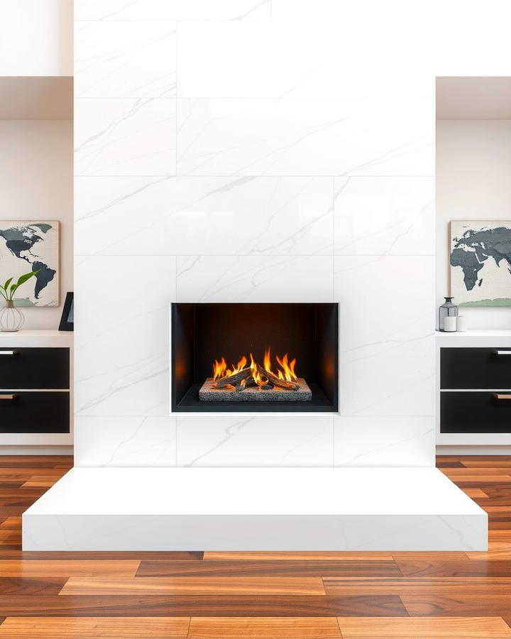 Quartz Panels for a Seamless Look - 25 Quartz Fireplace Surround Ideas