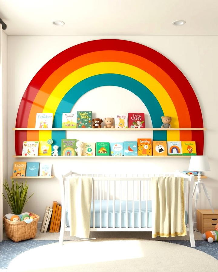 Rainbow Book Display - 25 Rainbow Nursery Ideas