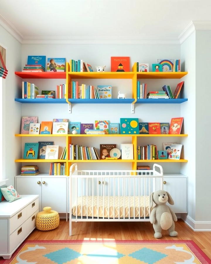 Rainbow Bookshelves - 25 Rainbow Nursery Ideas