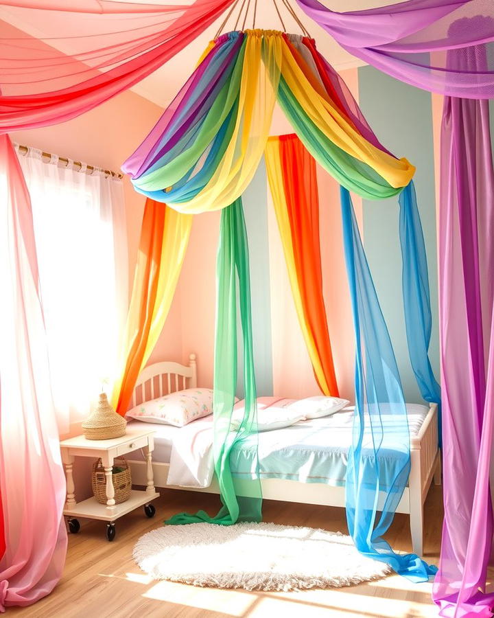 Rainbow Canopy Beds - 25 Rainbow Bedroom Ideas