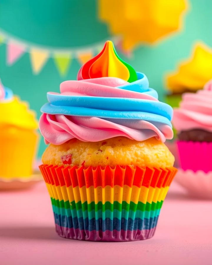 Rainbow Cupcakes - 30 Wedding Cupcake Ideas