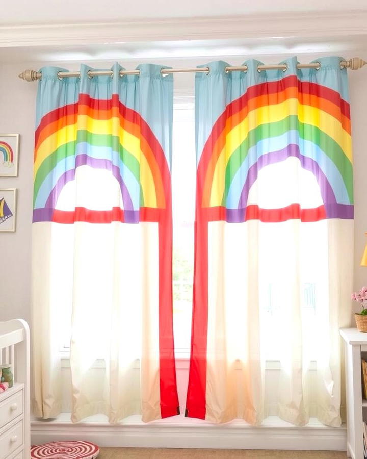 Rainbow Curtains - 25 Rainbow Nursery Ideas