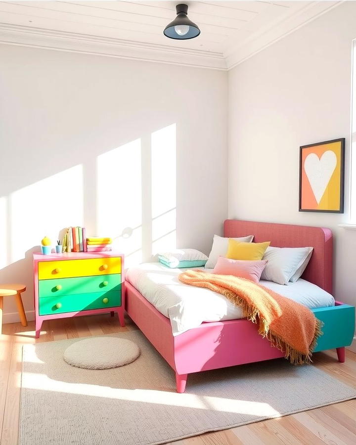 Rainbow Inspired Furniture Accents - 25 Rainbow Bedroom Ideas