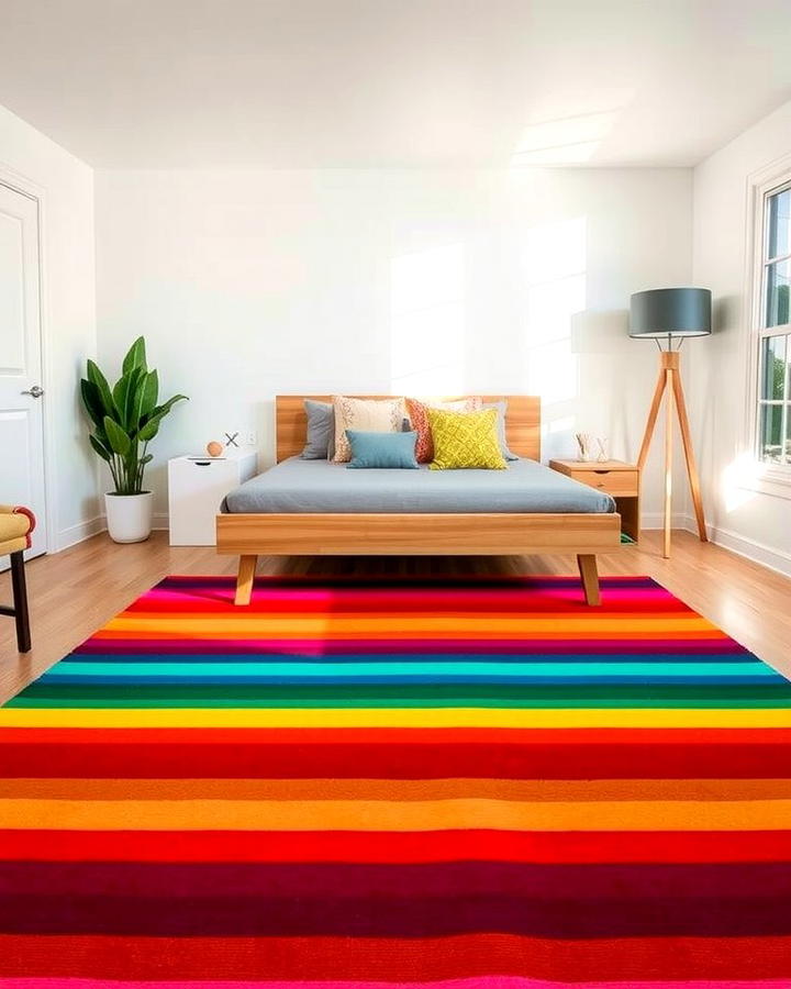 Rainbow Rugs for a Cozier Space - 25 Rainbow Bedroom Ideas