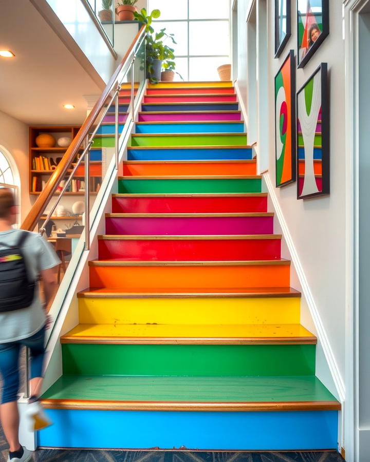 Rainbow Steps - 25 Painted Stair Ideas