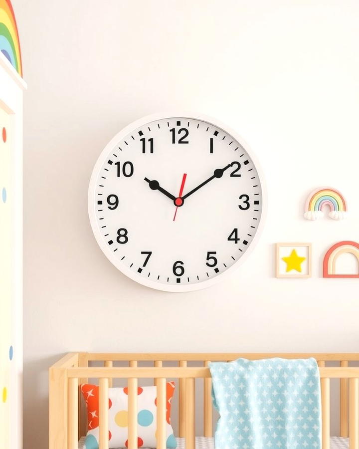 Rainbow Themed Clock - 25 Rainbow Nursery Ideas