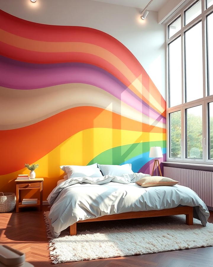 Rainbow Wall Murals - 25 Rainbow Bedroom Ideas