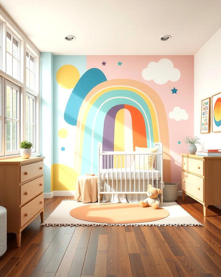 Rainbow Wall Murals - 25 Rainbow Nursery Ideas