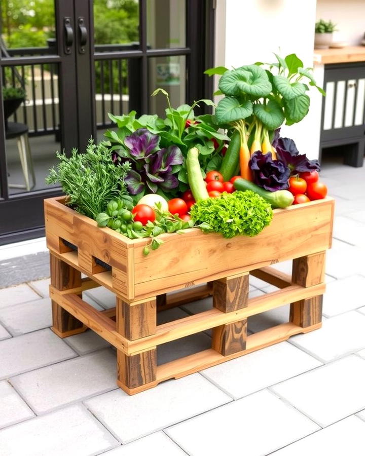 Raised Pallet Planter - 25 Pallet Garden Ideas