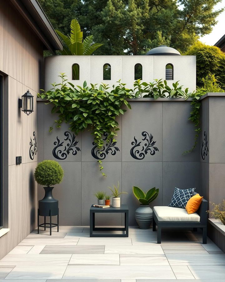 Raised Patio with Privacy Wall - 25 Raised Concrete Patio Ideas