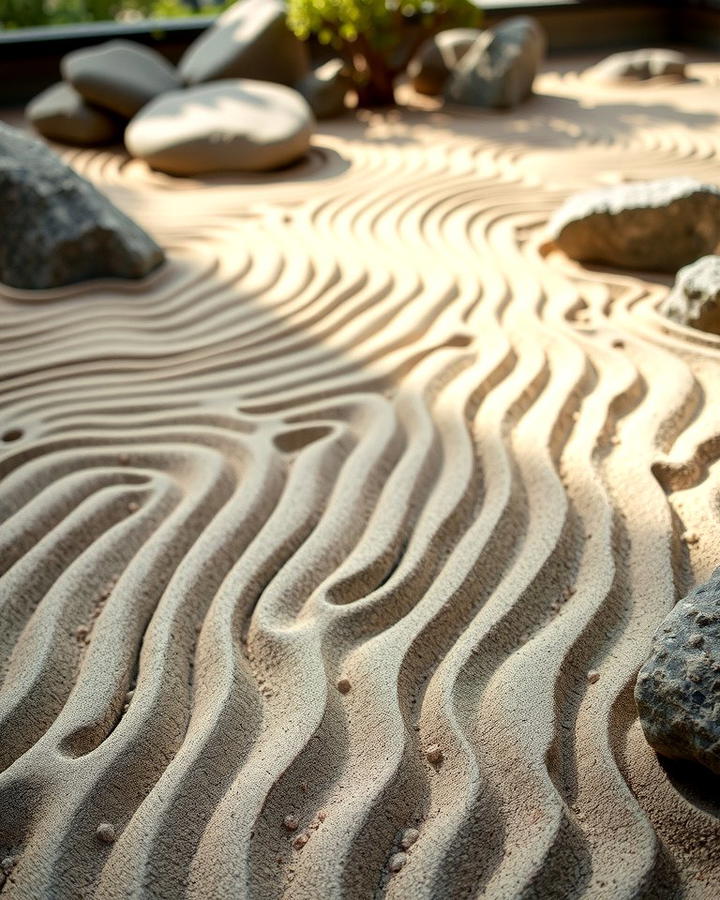 Raked Sand Patterns - 25 Zen Garden Ideas