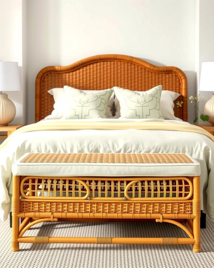 Rattan Benches for Versatile Seating - 25 rattan bedroom furniture ideas