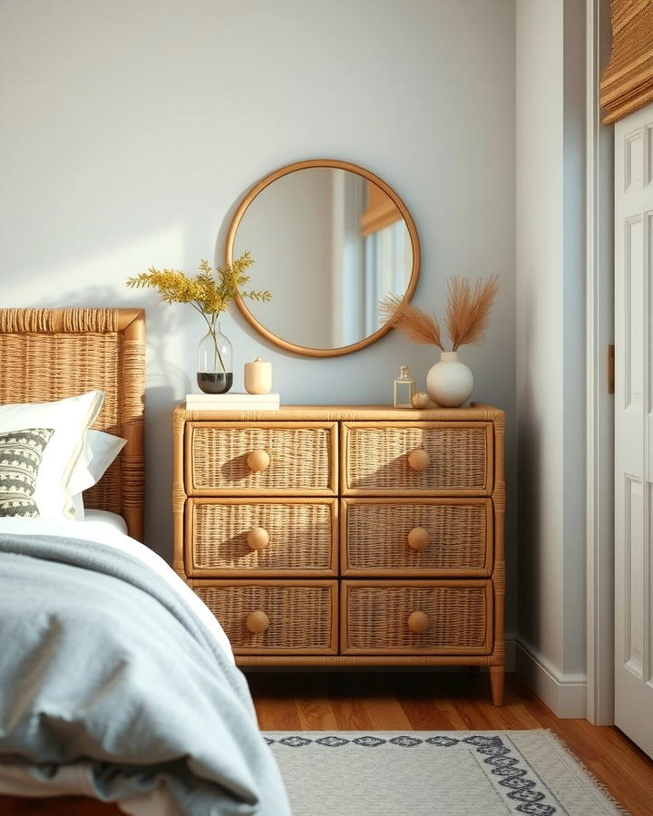 Rattan Dressers for Organic Elegance - 25 rattan bedroom furniture ideas