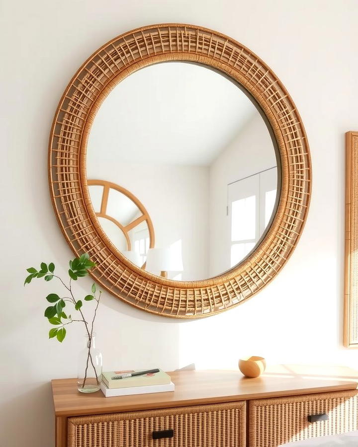 Rattan Mirrors for Visual Appeal - 25 rattan bedroom furniture ideas