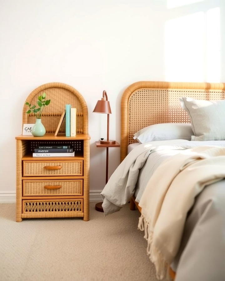 Rattan Nightstands for Stylish Storage - 25 rattan bedroom furniture ideas