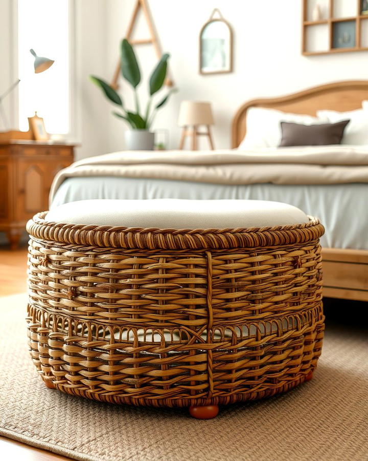 Rattan Ottomans for Multi Purpose Comfort - 25 rattan bedroom furniture ideas