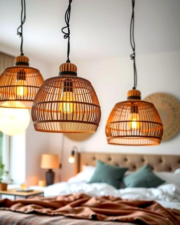 Rattan Pendant Lights for Ambient Lighting - 25 rattan bedroom furniture ideas