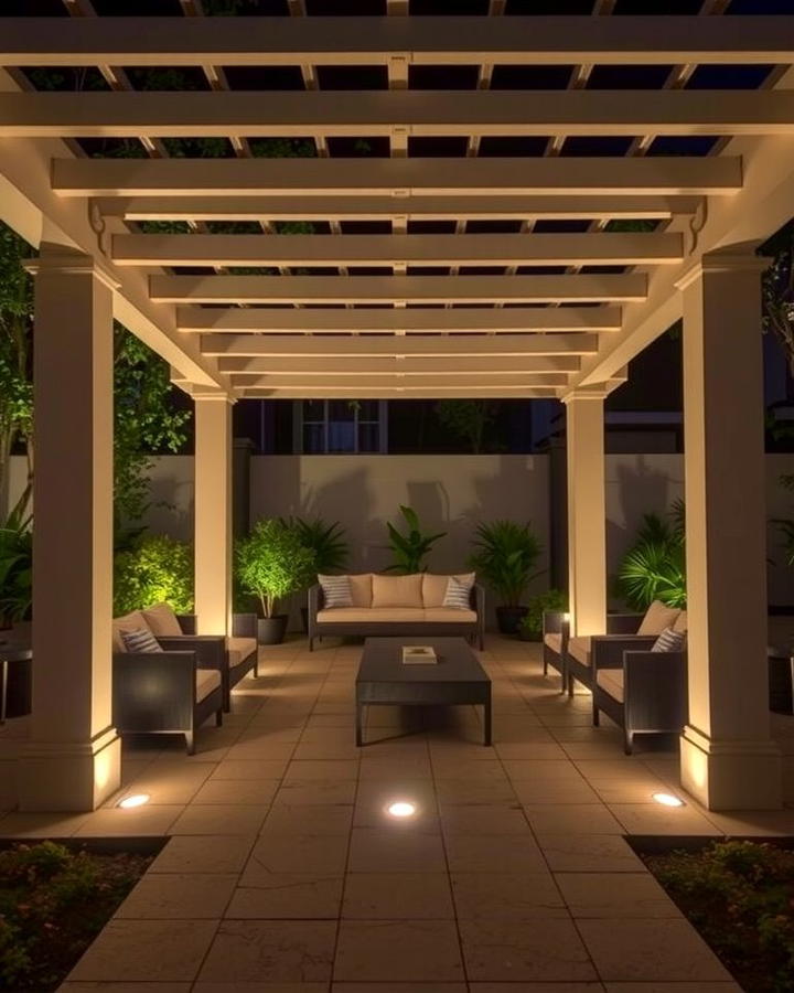 Recessed Floor Lighting - 25 Pergola Lighting Ideas