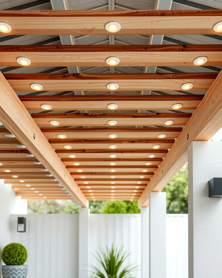 Recessed Lights for Subtle Illumination - 25 Pergola Lighting Ideas