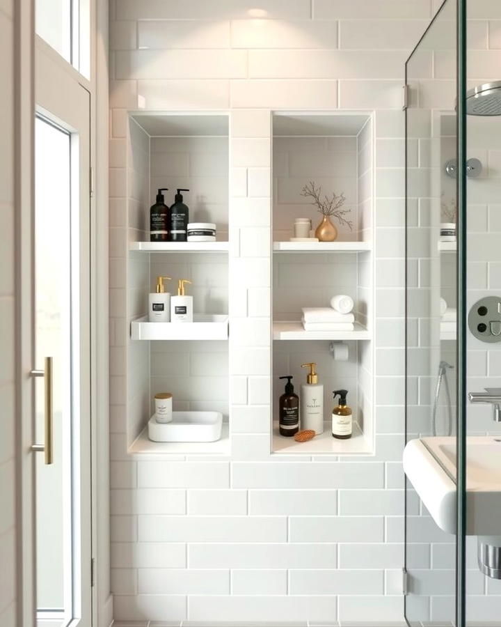 Recessed Niche Storage - 25 Small Ensuite Design Ideas