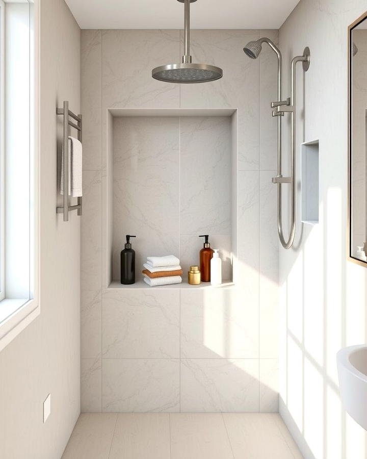 Recessed Shower Niche with Hidden Storage - 25 Shower Niche Ideas