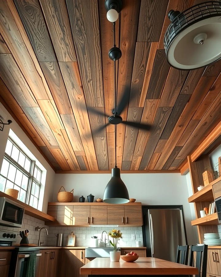 Reclaimed Barnwood Ceiling for Vintage Charm - 25 Wood Ceiling Ideas