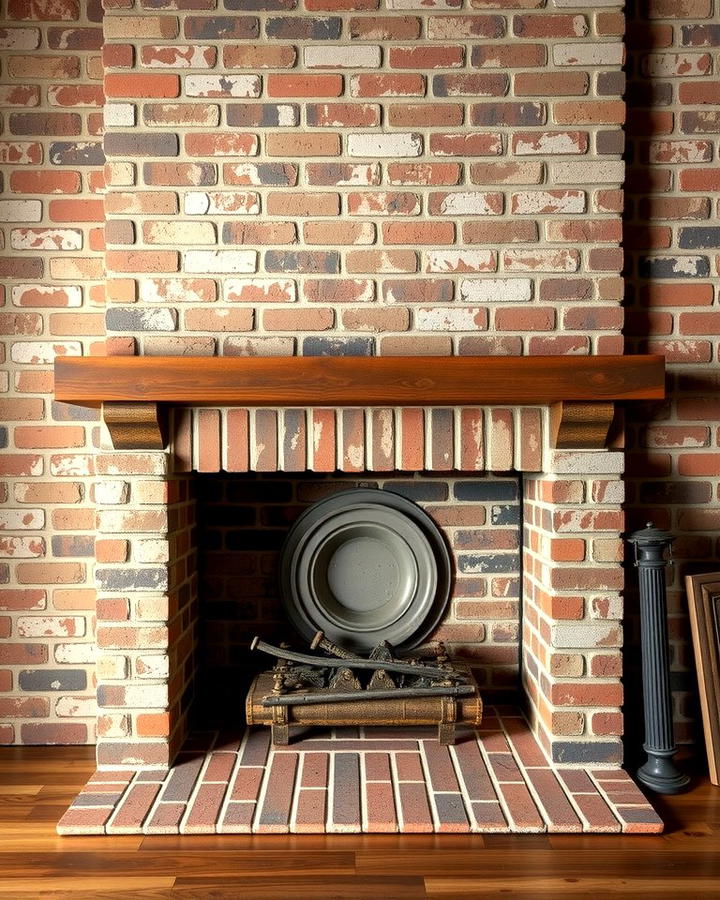 Reclaimed Brick Fireplace - 25 Rustic Brick Fireplace Ideas