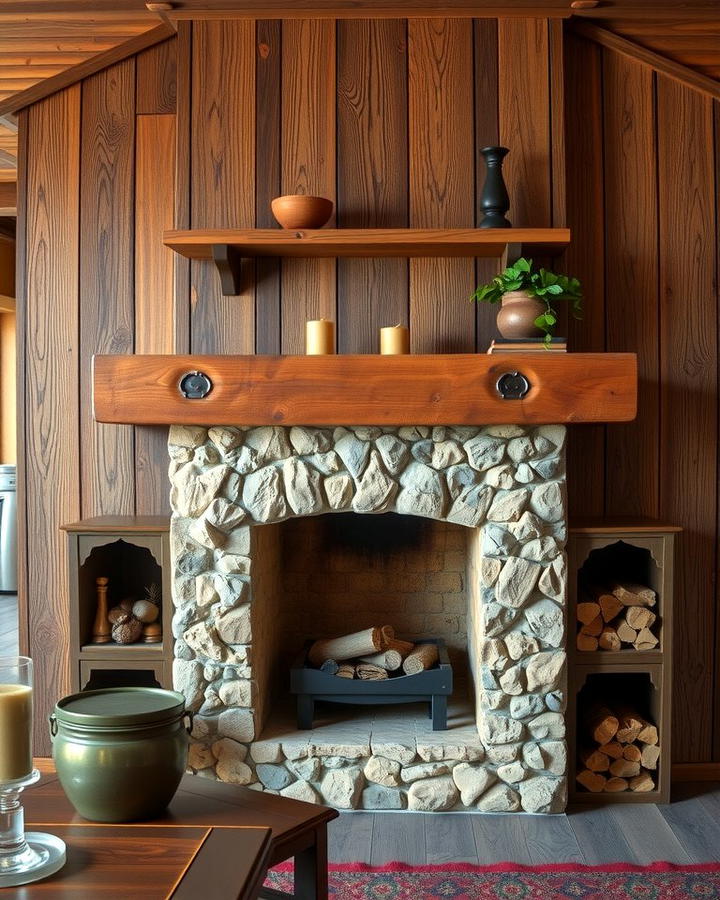 Reclaimed Wood Accents - 30 Fireplace Built-in Ideas