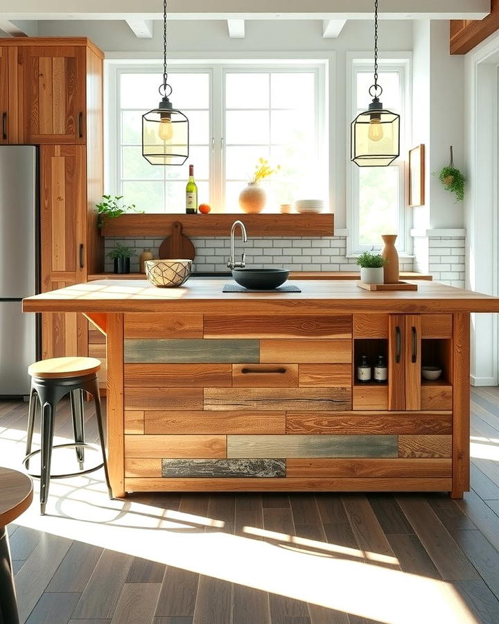 Reclaimed Wood Charm - 25 Rustic Kitchen Island Ideas