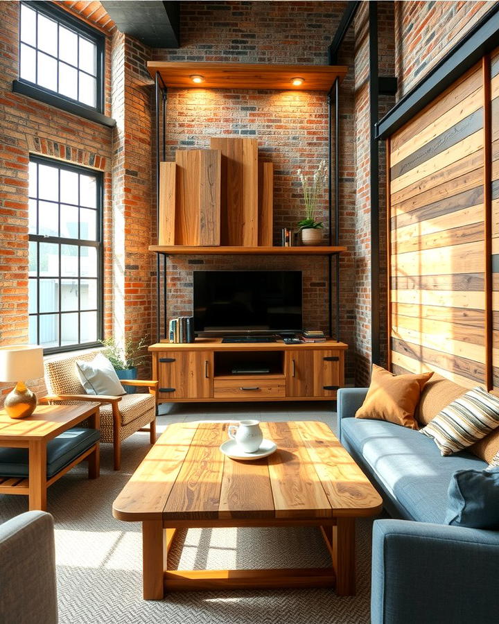 Reclaimed Wood Elements - 30 Industrial Living Room Ideas