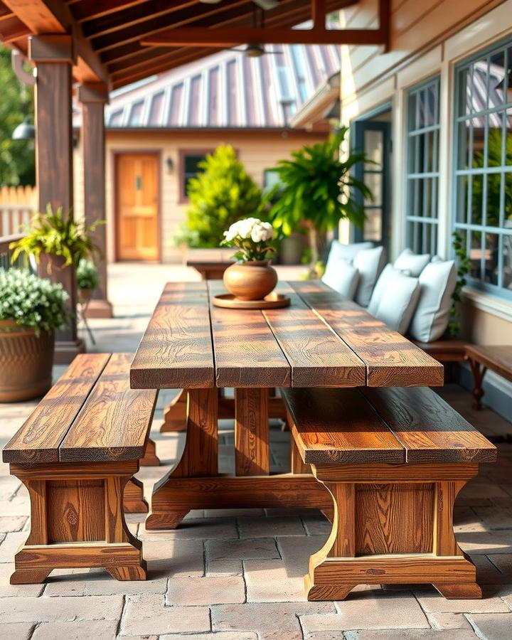 Reclaimed Wood Furniture - 30 Farmhouse Patio Ideas