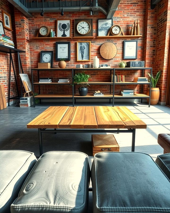 Reclaimed Wood Furniture - 30 Industrial Living Room Ideas