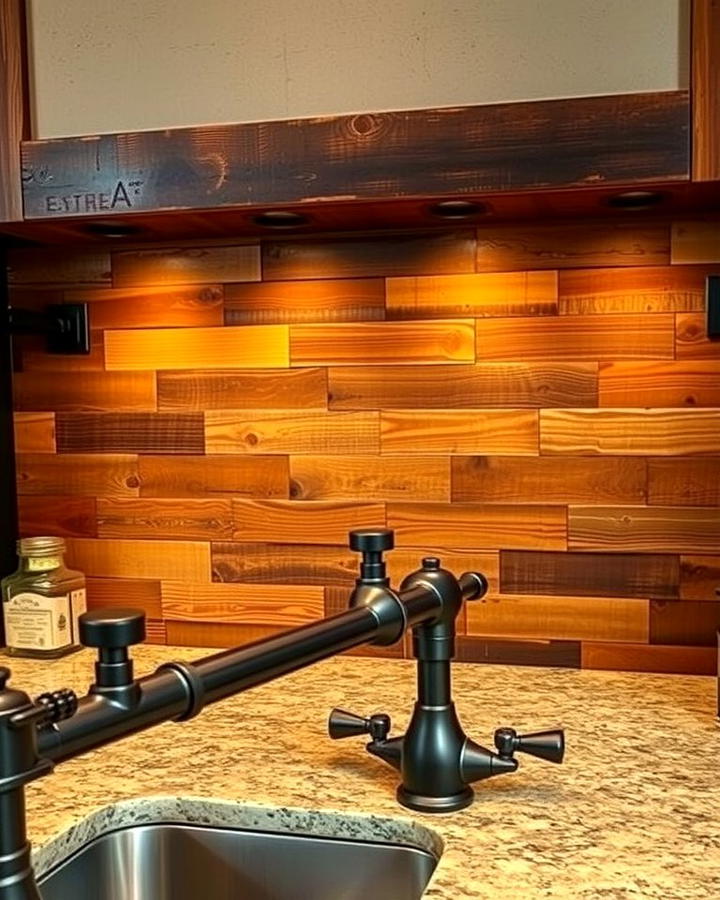 Reclaimed Wood Panels for Timeless Appeal - 25 Rustic Backsplash Ideas