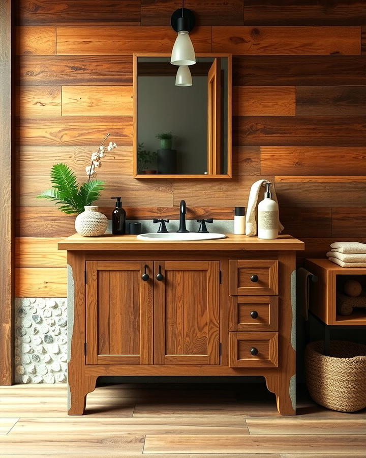 Reclaimed Wood Vanities for Sustainability - 25 Natural Bathroom Ideas