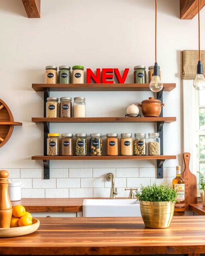 Reclaimed Wood Wall Rack - 25 Spice Rack Ideas