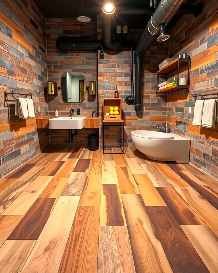 Reclaimed Wood for Eco Friendly Style 2 - 30 Ideas for Wood Floors in Bathrooms