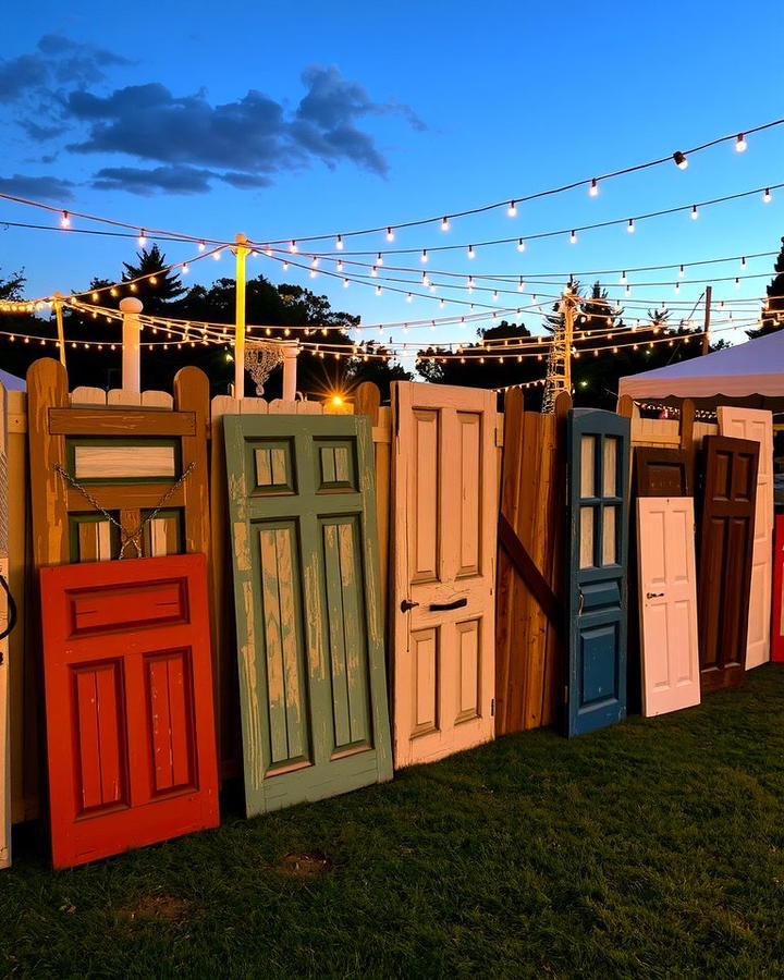 Recycled Door Fence - 25 Temporary Fence Ideas