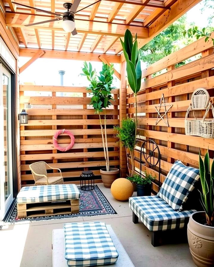 Recycled Wooden Pallet Fence - 25 Privacy Patio Ideas