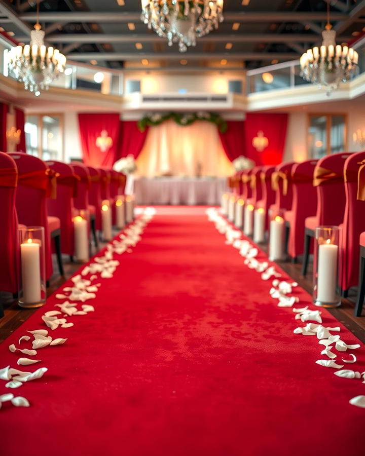 Red Carpet Aisle Runner - 30 Red Wedding Theme Ideas