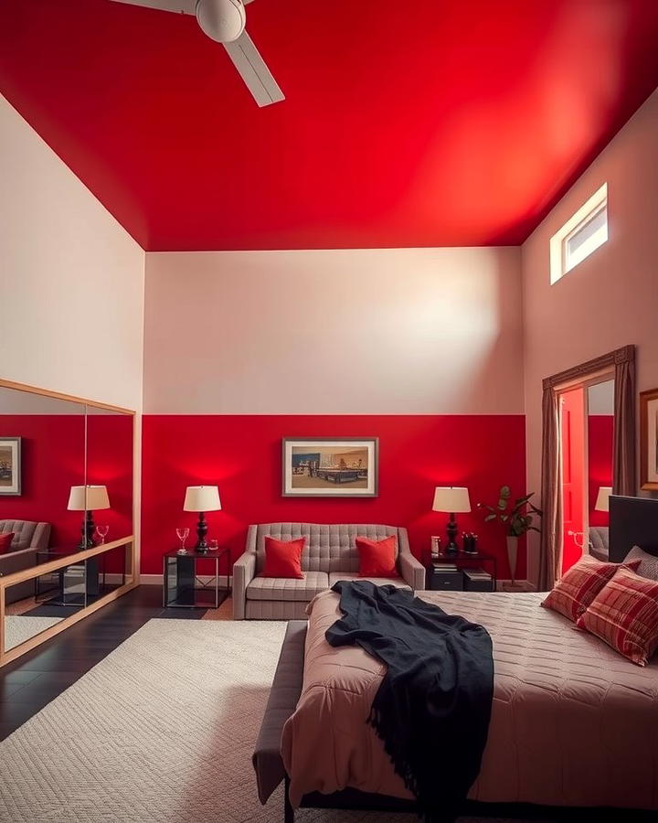 Red Ceiling for an Unexpected Twist - 25 Red Bedroom Ideas